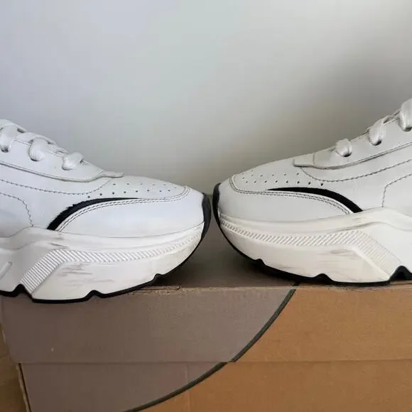 Dolce & Gabbana Daymaster White/Black Men Leather Sneakers - SZ 11